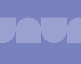 Grafik mit abgerundeten geometrischen Formen in verschiedenen Blautönen.