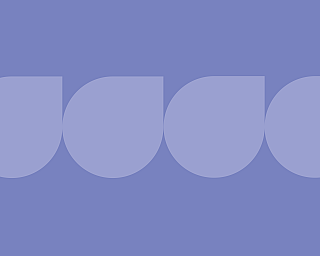 Muster aus überlappenden, runden, blauen Formen auf einem einfarbigen Hintergrund.